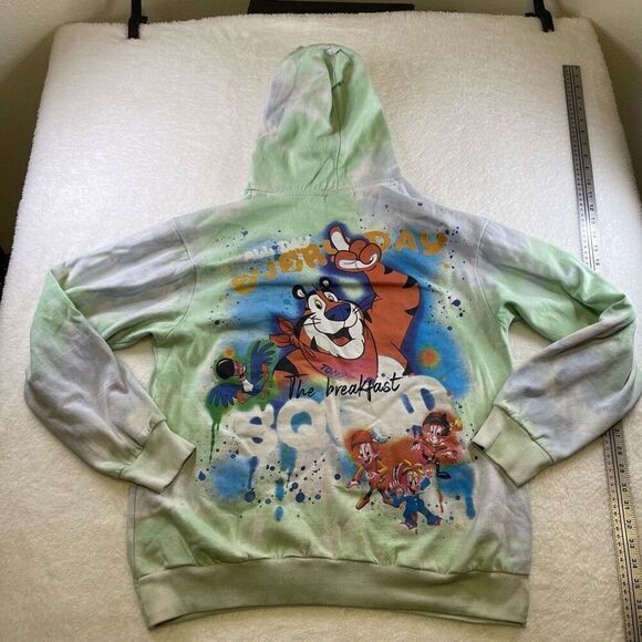 Kelloggs Breakfast Squad Hoodie Tony The Tiger Frosted Flakes Tie Dye Large Pull - Picture 2 of 14